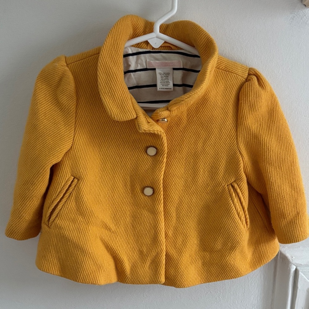 Janie and jack yellow wool coat